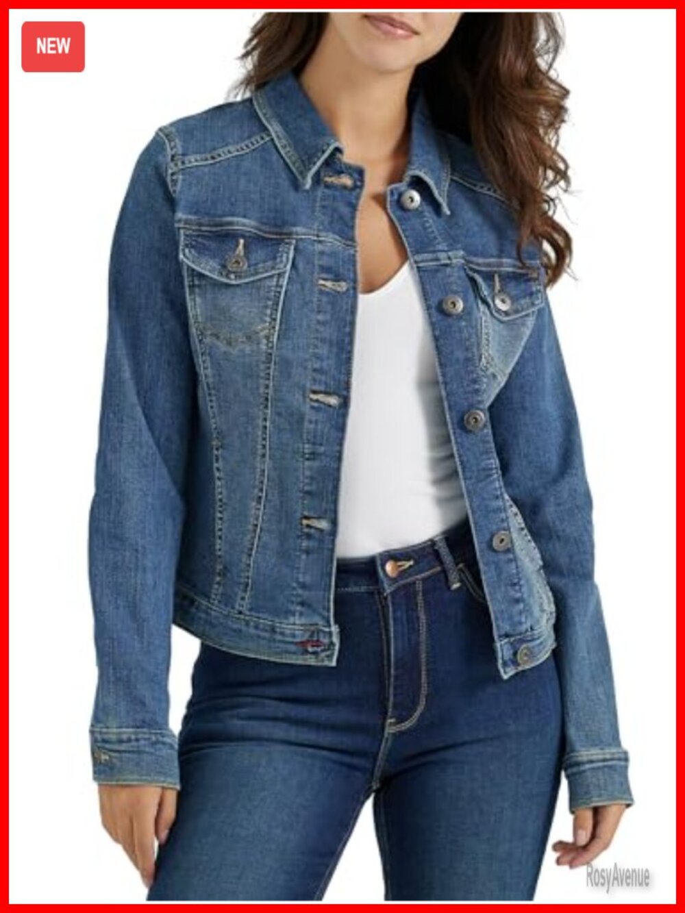 Women's Stretch Denim Jacket Classic Button Front Long Sleeve Cotton Spandex